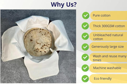 Premium Cotton Double Layer Roti Clothes Wrap With Flapes