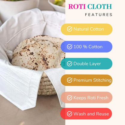Premium Cotton Double Layer Roti Clothes Wrap With Flapes